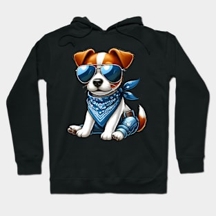 Funny Jack Russell Terrier with Sunglasses Hoodie